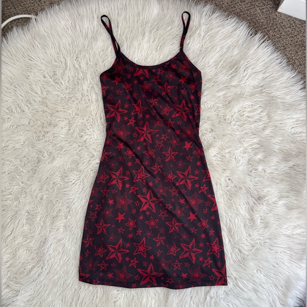 Social Collision Red Star Mini Dress